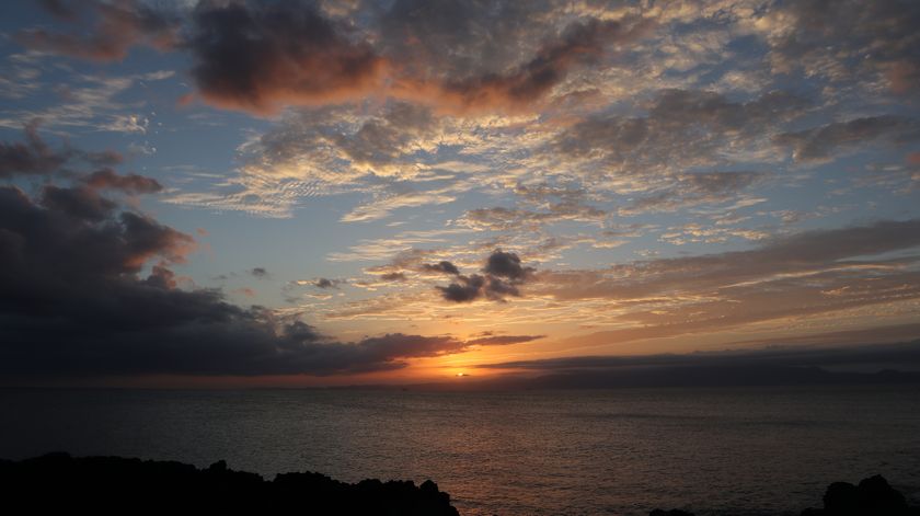 サンセットパームライン夕陽　沈む夕陽