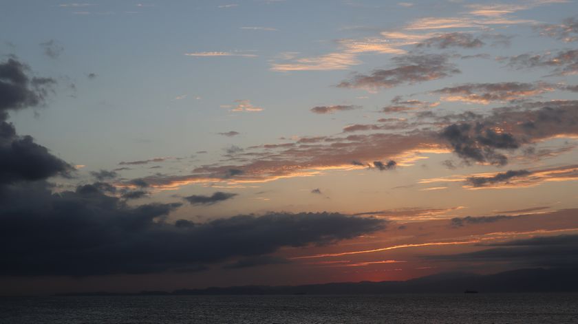 サンセットパームライン夕陽　沈む夕陽