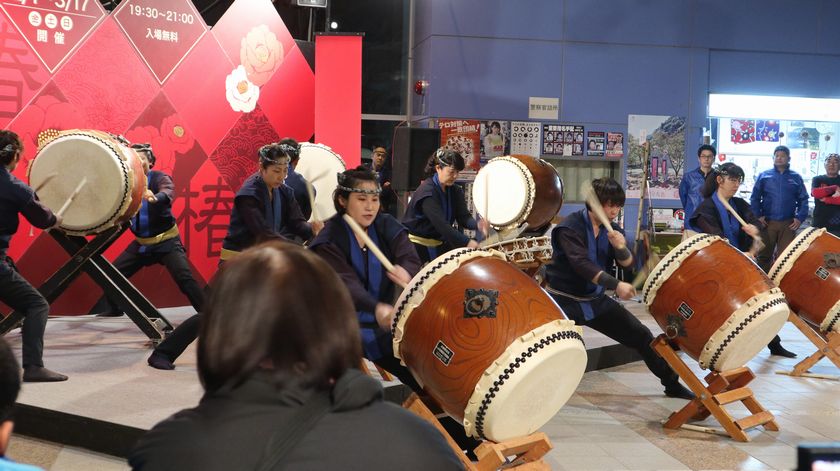 椿まつり 夜祭り　御神火太鼓