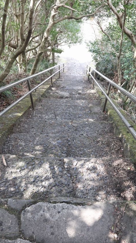 三原山　展望広場への階段